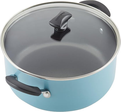 Farberware Cookstart DiamondMax Nonstick Cookware/Pots and Pans Set, Dishwasher Safe, Includes Baking Pan and Cooking Tools, 15 Piece - Aqua - Image 9