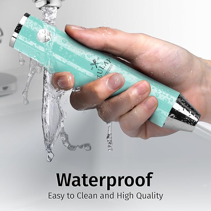 Zulay Kitchen Rechargeable Milk Frother Handheld Lux - Powerful 2-Speed Motor, Waterproof, 2000mAh Battery - Drink Mixer for Latte, Cappuccino, Matcha & Protein Powder - Sky Blue - Image 6