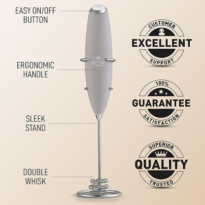 Zulay Kitchen Patented Tornado Triple Whisk Milk Frother with 4 Duracell Batteries – Handheld Foam Maker for Coffee, Lattes, Matcha & Hot Chocolate – Rich, Creamy Froth in Seconds - Steel Gray - Image 6