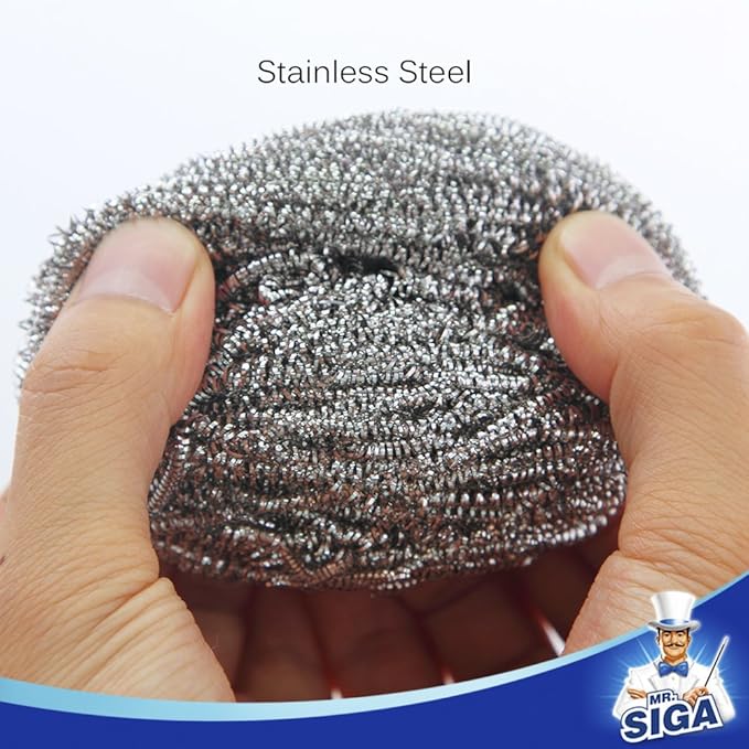 MR.SIGA Stainless Steel Scourer, Pack of 6, 30g - Image 6