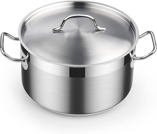 Cooks Standard 6-Quart Stock Pot with Lid, Professional 18/10 Stainless Steel Stockpot Dutch Oven Casserole Cooking Pot, Ollas de Cocina, Compatible with All Stovetops, Silver by CooksStandard