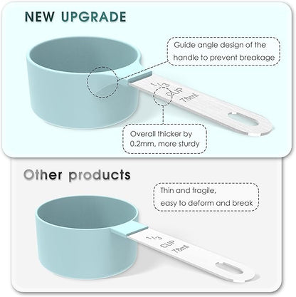 TILUCK Measuring Cups & Spoons Set, Stackable Cups and Spoons, Nesting Measure Cups with Stainless Steel Handle, Kitchen Gadgets for Cooking & Baking (Green) - Image 2