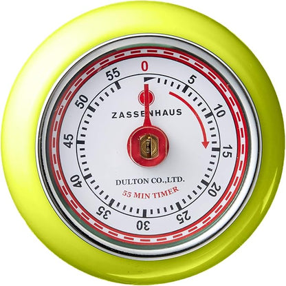 Zassenhaus Magnetic Retro Kitchen Timer, Classic Mechanical Cooking Timer (Kiwi Green) - Image 2