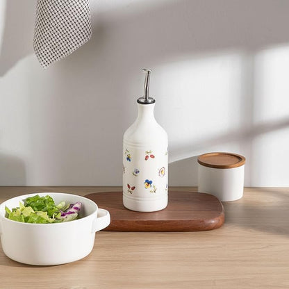 Sweejar Ceramic Olive Oil Dispenser Bottle for Kitchen, 15.5 Oz Relief Opaque Oil and Vinegar Dispenser Bottle with Spout, Suitable for Soy Sauce, Coffee Syrup, Liquids (Garden) - Image 3