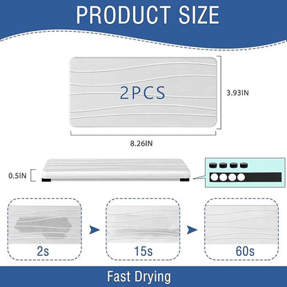 2PCS Water Absorbing Stone Tray, Fast Drying Stone Sink Tray, Water Absorbent Diatomite Trays, Stones Soap Trays, Diatomite Coasters for Kitchen Sink Bathroom Counter, Hand Soap Dish & Holders - Image 6