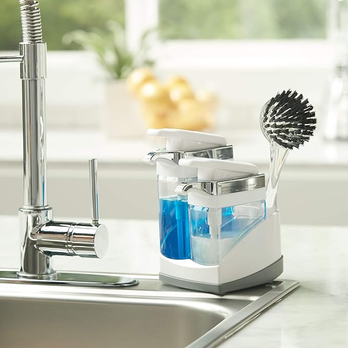 Casabella Sink Sider Duo with Sponge - White & Chrome Plating - Image 5
