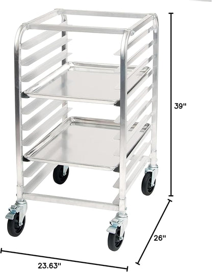 Winco 10-Tier Aluminum Sheet Pan Rack with Brake - Image 3