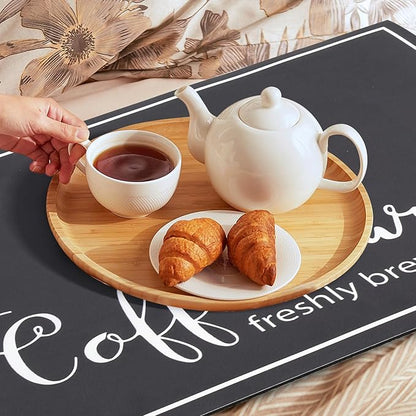 Findosom Dish Drying Mat, 16"x 24" Super Absorbent & Hide Stain Coffee Mat, Cuttable Drying Mat for Kitchen Counter, Coffee Bar Accessories, Under Dish Rack, Coffee Maker, Espresso Machine, Black - Image 9