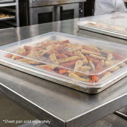 TrueCraftware- Half Size Polypropylene Sheet Pan Cover Clear Color Set of 2- Sheet Pan Cover for Baking Tray Baking Pans for Cookies and Cakes Perfect for Home Bakery and Restaurants