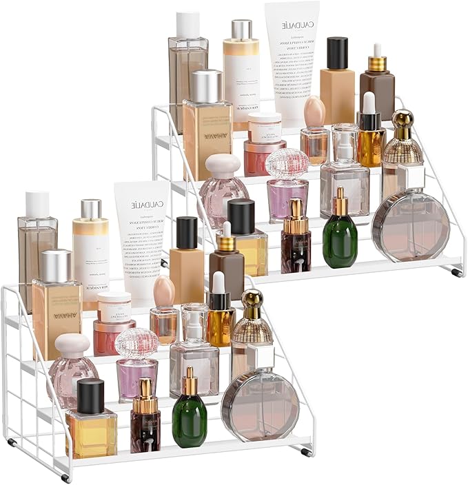 Spice Rack Organizer for Cabinet, 4 Tiered Spice Rack Organizer, Tiered Adjustable Spice Shelf for Kitchen (White-2Pcs) - Image 9