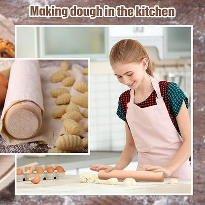 Patelai 10 Pieces Small Wooden Rolling Pin, Dumpling Dough Roller Wooden Mini Rolling Pins Kitchen Utensil Tool for Fondant, Pasta, Bread, Pastry, Cookies, Pizza, Pie, Cylinder Style, 6.3 Inch - Image 4