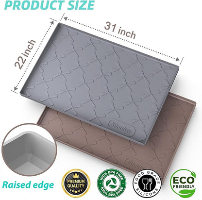 SIKADEER 31" x 22" Under Sink Mat Waterproof, Silicone Mat Kitchen Drawer Shelf and Cabinet Liner, Sink Protector for Kitchen Organizers and Storage, Boot Tray Pet Food Mats - Image 3