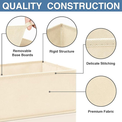 Criusia Drawer Organizer Clothes, 24 Pack Dresser Organizer Bins for Nursery Bedroom, Closet Organization and Storage Dividers for Clothing, Baby Clothes, Underwears, Socks (Beige) - Image 5