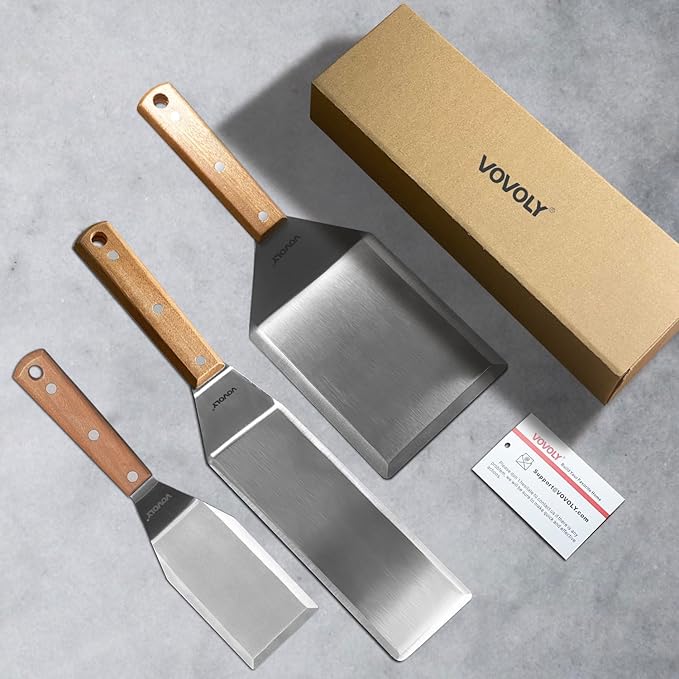 Stainless Steel Spatula Set, Grill Spatula Set with Full Tang Handle & Beveled Edges, Long Wide Spatula for Cast Iron Griddle BBQ Flat Top Grill, Pancake Turner, Smash Burgers Metal Flipper - Image 7