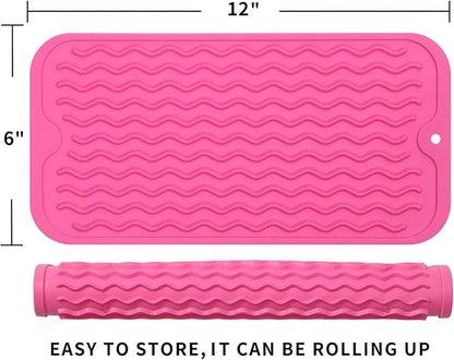 MicoYang Silicone Dish Drying Mat for Multiple Usage,Easy clean,Eco-friendly,Heat-resistant Silicone Mat for Kitchen Counter or Sink,Refrigerator or Drawer Liner Rose S 12 inches x 6 inches - Image 2