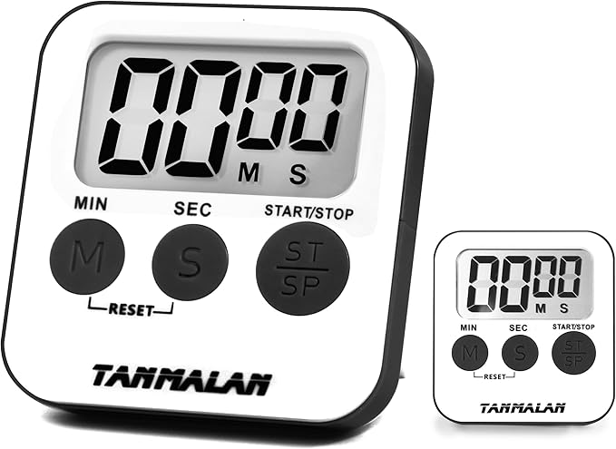 Easy to use Kitchen Timer for Cooking Loud Alarm, Large Display, Auto Memory Loud Alarm, Large Display,Big Button，Teacher Classroom Must Haves,Count Down-up, Tanmalan (Grey 2 Pack) by Tanmalan