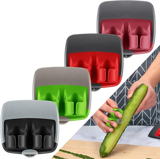 Mudder 4 Pieces Finger Grip Vegetable Fruit Peelers for Kitchen Palm Carrot Potato Peeler with Comfortable Rubber Finger Grip Veggie Peel Tools for Pumpkin Apple Cucumber Kiwi by Mudder