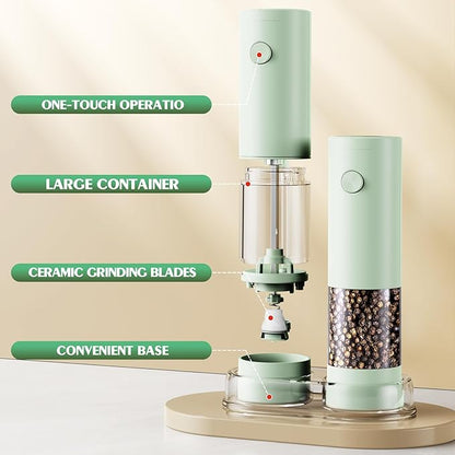 Electric Salt and Pepper Grinder Set Automatic Battery Pepper Mill Shakers Adjustable Coarseness Upgraded Larger Capacity with Led Home and Kitchen Appliances Birthday Gifts for Women Mom - Image 7