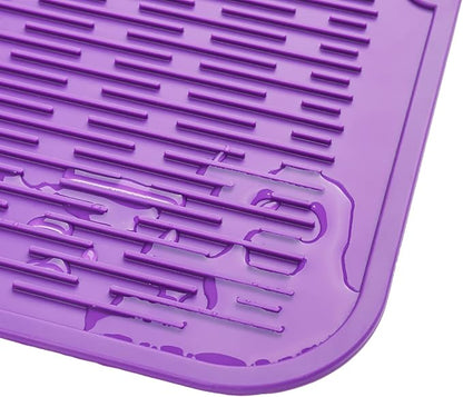 MicoYang Silicone Dish Drying Mat for Multiple Usage,Easy clean,Eco-friendly,Heat-resistant Silicone Mat for Kitchen Counter or Sink,Refrigerator or Drawer Liner Purple XL 18 inches x 16 inches - Image 9