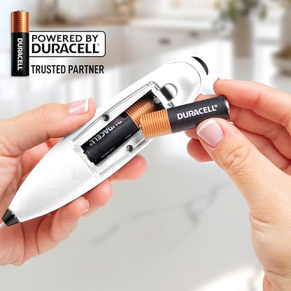Zulay Kitchen Powerful Milk Frother Wand With 4 AA Duracell Batteries - Ultra Fast Handheld Drink Mixer - Electric Whisk Foam Maker for Coffee, Lattes, Cappuccino, Matcha & Creamer - White & Black - Image 4