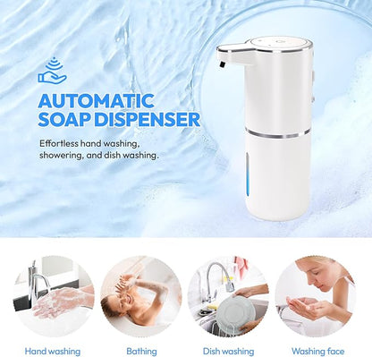 Automatic Soap Dispenser Touchless,Liquid Hand Soap Dispenser 12.8oz USB 4levels Adjustable Dispenser Electric Wall Mounted Smart for Bathroom and Kitchen Dish Soap，Easy for Toddlers(White) - Image 8