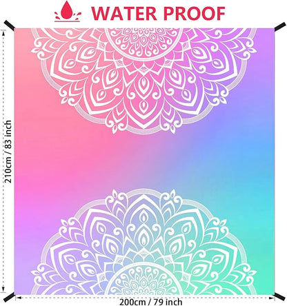 HIHOHO Beach Blanket Waterproof Sandproof Extra Large Beach Mat 79" X 83"/120"x108"for 1-8 Adults Quick Drying Durable Outdoor Picnic Mat for Beach Travel Camping Hiking