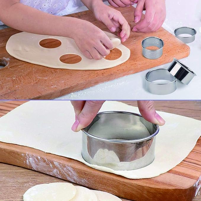 12 Pieces Round Cookie Biscuit Cutter Set,Graduated Circle Pastry Cutters,18/8 Stainless Steel Cookie Cutters and Donut Cutter Ring Molds - Image 5
