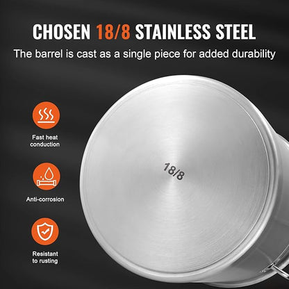 VEVOR 18/8 Stainless Steel Stockpot, 42QT Large Cooking Pots, Multipurpose Cookware Sauce Pot with Composite Base, Heavy Duty Commercial Grade Stock Pot, Sanding Treatment, for Large Groups Events - Image 3