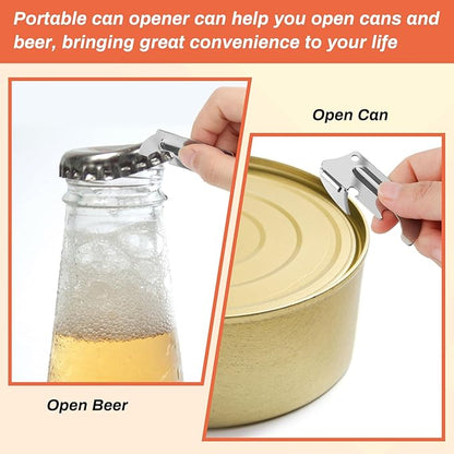 12 Pieces Military Style Can Openers with Key Rings, Anglecai P-57 Military Camping Can Openers Stainless Steel Army Survival Cans Opener Portable Cans Opener for Traveling (Style 6 (P57))