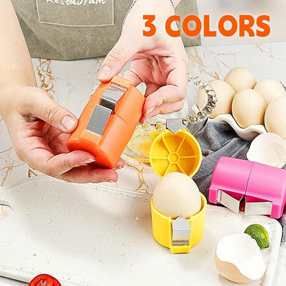 3Pcs Egg Shell Opener, 2026 New Egg Cracker Tool for Raw Eggs, Hard Boiled Egg Peeler Egg Cube Egg Separator Handheld, Stainless Steel Eggshell Breaker Egg Shell Cutter Kitchen Gadgets
