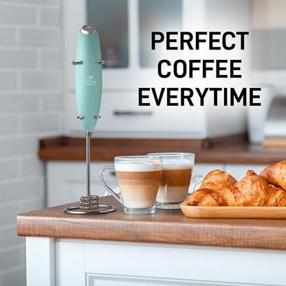 Zulay Kitchen Patented Tornado Triple Whisk Milk Frother with 4 Duracell Batteries – Handheld Foam Maker for Coffee, Lattes, Matcha & Hot Chocolate – Rich, Creamy Froth in Seconds - Mint - Image 8