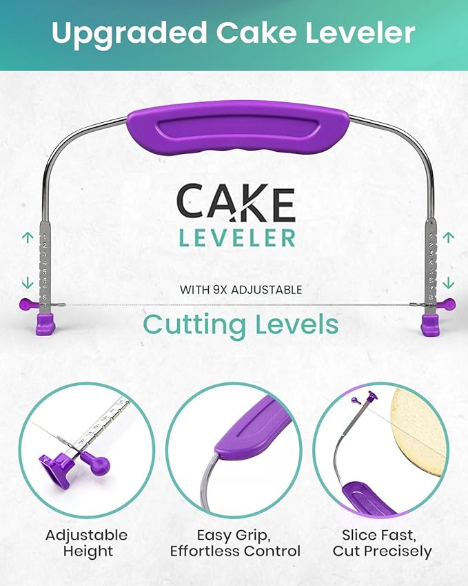 RFAQK 90PCs Cake Decorating Kit with Leveler, Baking Supplies Gift Includes Cake Stand Turntable, 24 Numbered Icing Tips, 55+1 Piping Bags, 2 Frosting Spatulas, 3 Scrappers, Video Course & Booklet - Image 5