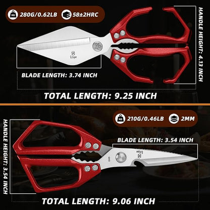 Kitchen Scissors Set Upgraded - Heavy Duty Stainless Steel Kitchen Shears, Sharp Poultry Scissors for Meat, Chicken Bones, and Turkey, Dishwasher Safe - Image 2