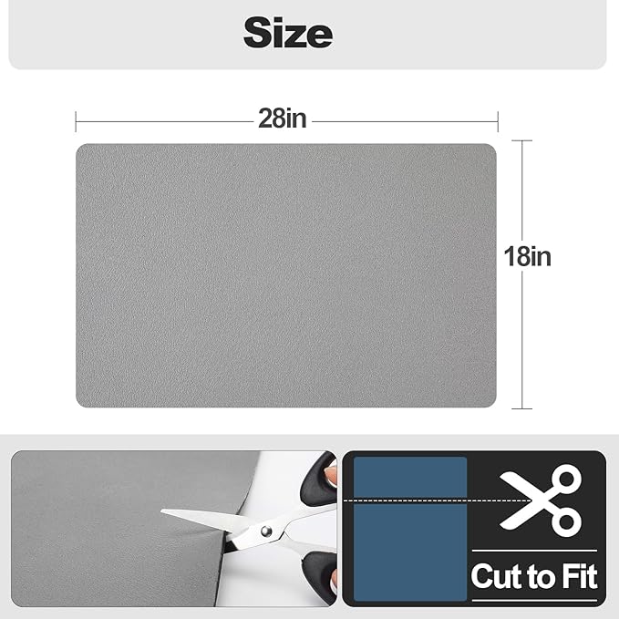 Ecotrim - Dish Drying Mat for Kitchen Counter | Coffee Bar Mat for Countertops | Heat Resistant Drainer Mat with Non-slip Rubber Backed | Hide Stain Kitchen Absorbent Draining Mat | Grey 18"x28" - Image 6