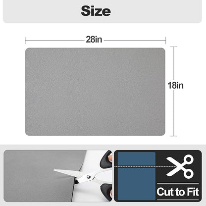 Ecotrim - Dish Drying Mat for Kitchen Counter | Coffee Bar Mat for Countertops | Heat Resistant Drainer Mat with Non-slip Rubber Backed | Hide Stain Kitchen Absorbent Draining Mat | Grey 18"x28" - Image 6