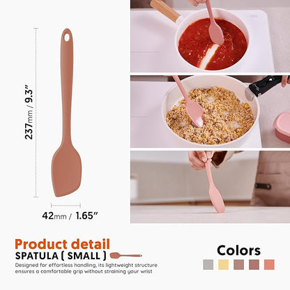 Platinum Silicone Spatula – BPA Free Silicone Spatula for Cooking – Heat Resistant Cooking Utensils for Non Stick Pans – One-Piece Spoonula for Baking, Mixing & More – Kitchen Scraper 9.3” Indie Pink