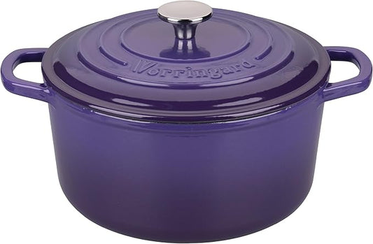 VORRINGARD Enameled Cast Iron Dutch Oven Pot with Lid, for Sourdough Bread Baking, Round Dutch Ovens, 4.5 Quart, Purple by Unknown