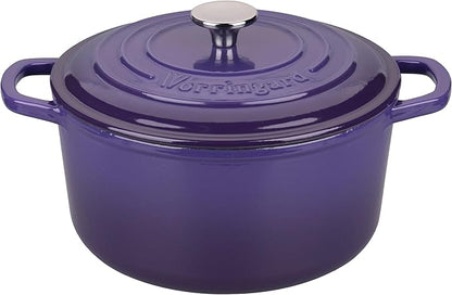 VORRINGARD Enameled Cast Iron Dutch Oven Pot with Lid, for Sourdough Bread Baking, Round Dutch Ovens, 6 Quart, Purple by Unknown