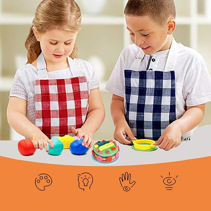 32-Piece Dough Tool Set for Kids – Dough Play Tools with Molds, Rollers, Extruder, Cutters & Scissors –Clay Tools for Creative Play (Random Colors) - Image 7