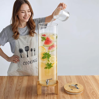 Beverage Dispenser,3.5 Gallon Glass Drink Dispenser with Stand,Glass water dispenser with Spigot, Large Drink Dispensers for Parties,Water Dispensers for Bar,Wedding,Restaurants 13L - Image 2