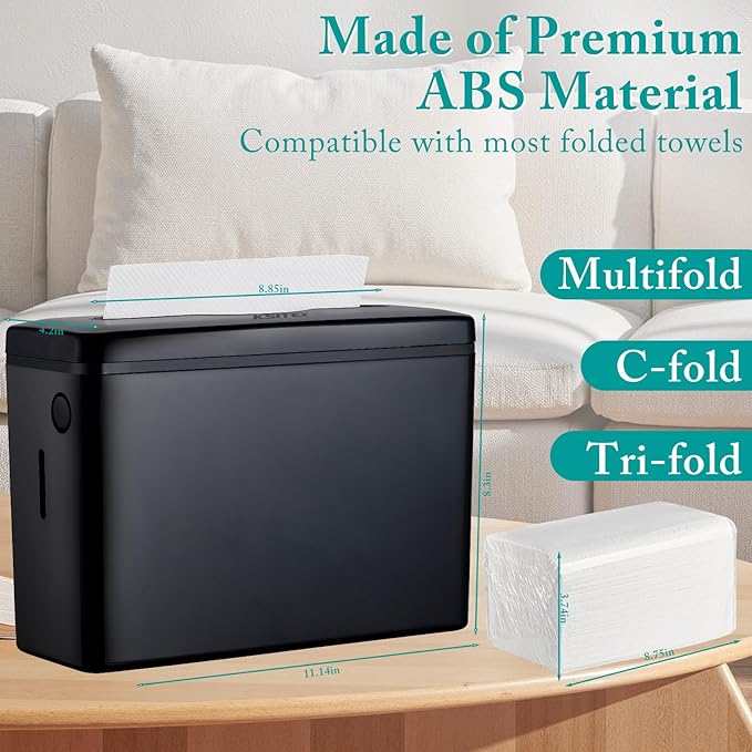 Paper Towel Dispenser Countertop, Multifold Trifold Z-Fold Paper Towel Holder, Hand Towel Dispenser for Kitchen Bathroom Commercial,Single Sheet Dispensing, Non-Slip Base