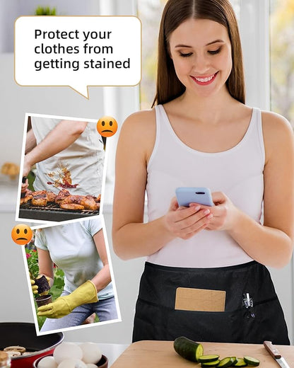 Xeoxarel Aprons with 4 Pockets (Available in 3 Pack / 7 Pack) 23.5'' X 11.5'' - Image 4