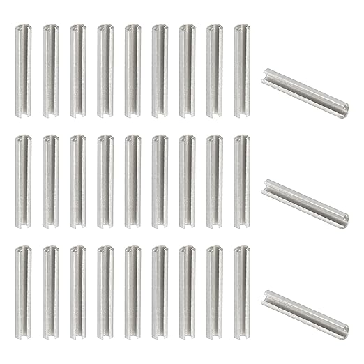 PATIKIL Slotted Spring Pin, 50 Pcs 3/32" x 5/8" (2.7mm x 16mm) 304 Stainless Steel Split Roll Pins Spring Dowel for Home Improvement Automotive Machine Repair, Silver