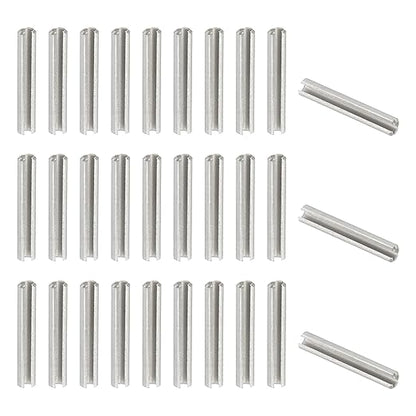 PATIKIL Slotted Spring Pin, 50 Pcs 3/32" x 5/8" (2.7mm x 16mm) 304 Stainless Steel Split Roll Pins Spring Dowel for Home Improvement Automotive Machine Repair, Silver