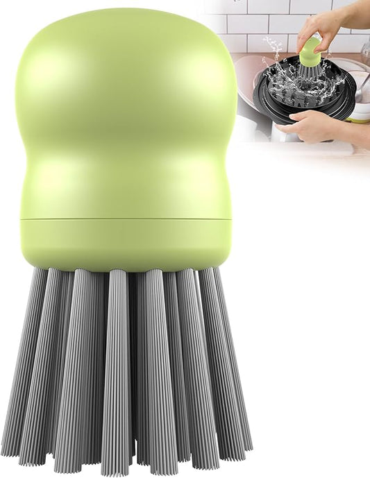 Mini Dish Brush for Cleaning Chicken Shredder, Palm Brush Dish Scrubber with Ergonomic Grip, Kitchen Brush for Washing Dishes, Pans, Pots, Sink (1, Matcha)