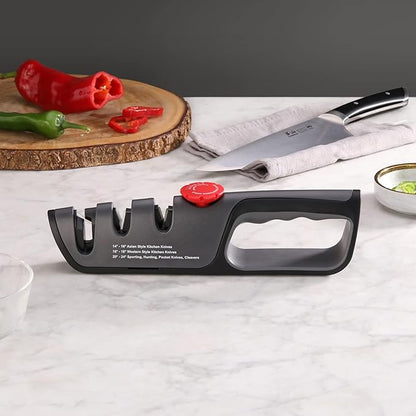 Cangshan 1026108 3-Stage Adjustable 14-24 Degree Professional Knife + Scissor Sharpener Black - Image 6