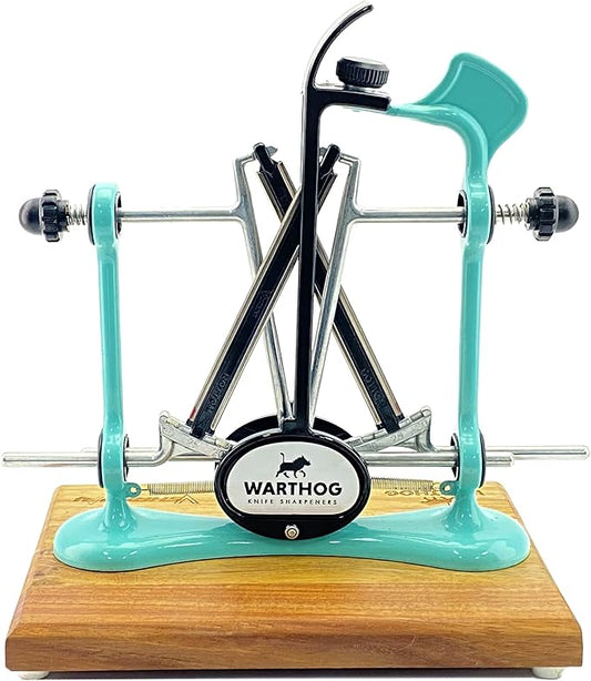 Warthog V-Sharp Elite Knife Sharpeners with Deluxe Wooden Base, Diamond Rods, Adjustable Angles, Metal Frame Construction by WarthogSharpeners