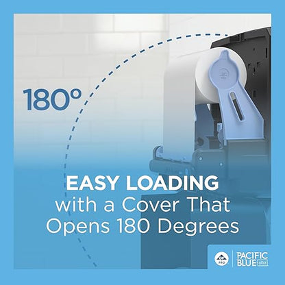 Pacific Blue Ultra 8" High-Capacity Automated Touchless Paper Towel Dispenser by GP PRO (Georgia-Pacific); Black; 59590; 12.9" W x 9" D x 16" H; 1 Dispenser - Image 11