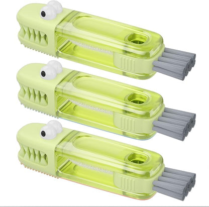 3 in 1 Cup Lid Gap Cleaning Brush Set, Multifunctional Bottle Cleaning Brush, Silicone Cup Lid Gap Cleaner, Home Kitchen Crevice Cleaning Tools (Green) by Nodirz