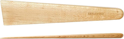Earlywood 13 inch Handmade Wood Cooking Utensil for Kitchen, Multi-Purpose Scraper and Egg Turner, Cast Iron Scraper and Saute Spatula - Made in USA - Hard Maple